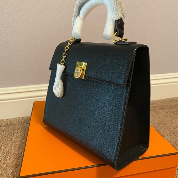 clasp linen crossbody/handheld bag - Picture 3 of 6